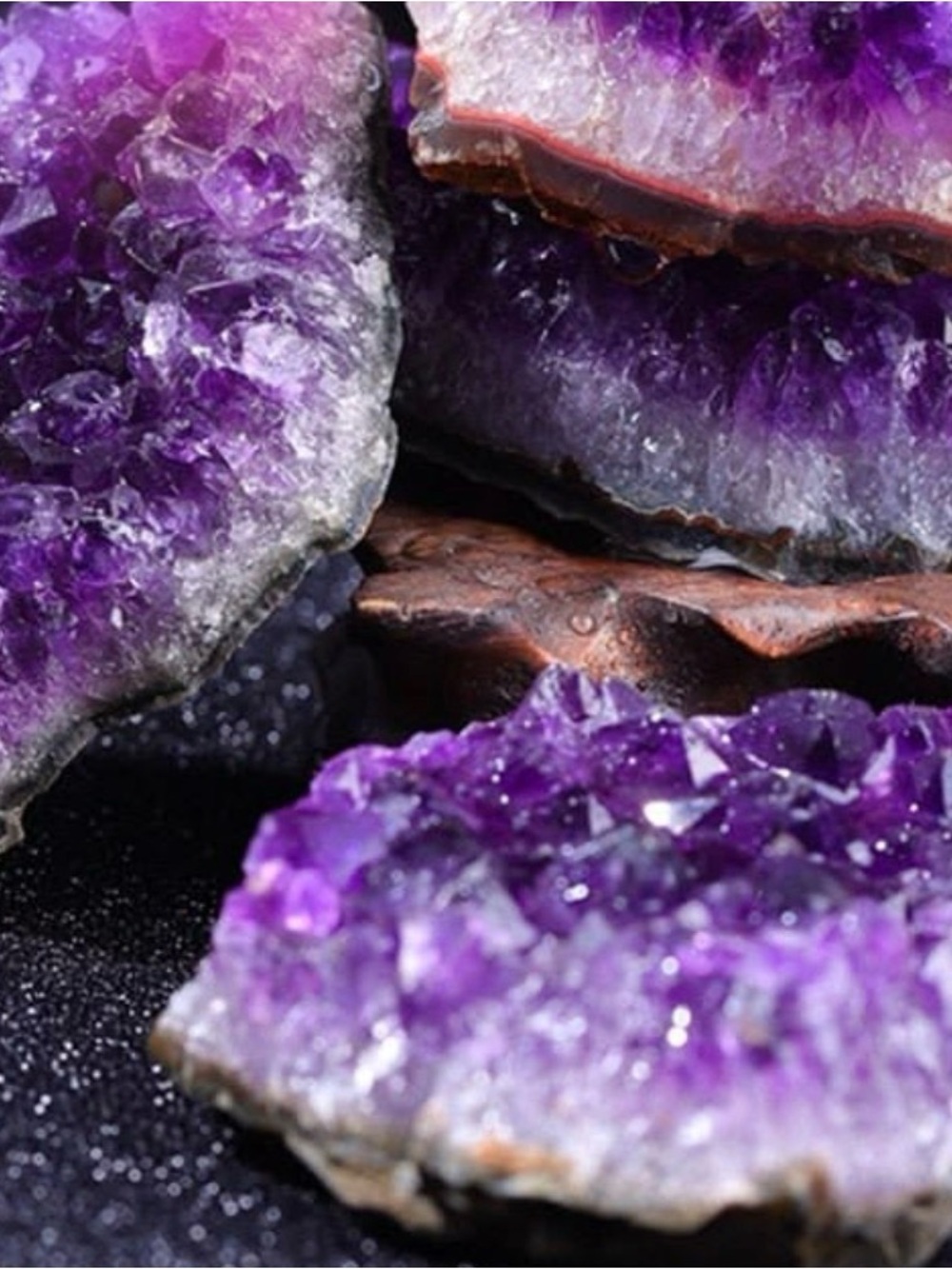 Amethyst Crystal Geode Decorative Accent - pack of 30